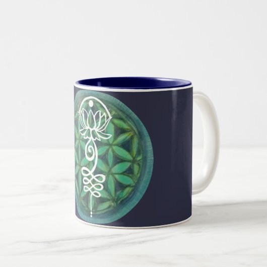 Tasse 2 Couleurs Lotus Unalome (Devant droit)