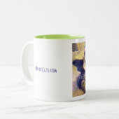 Tasse 2 Couleurs Lou Costello, mignonne muqueuse chatte (Devant gauche)