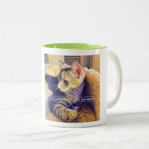 Tasse 2 Couleurs Lou Costello, mignonne muqueuse chatte