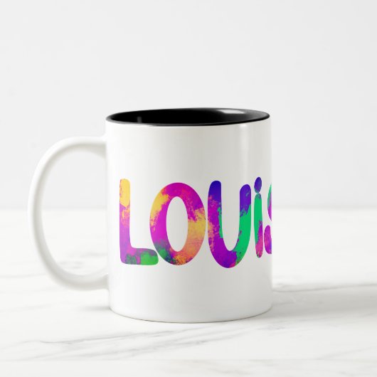 Tasse 2 Couleurs Louisiane couleurs de Madi Gras et de la nourritur (Gauche)