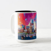 Tasse 2 Couleurs Louisville Skyline Abstrait Art (Devant gauche)