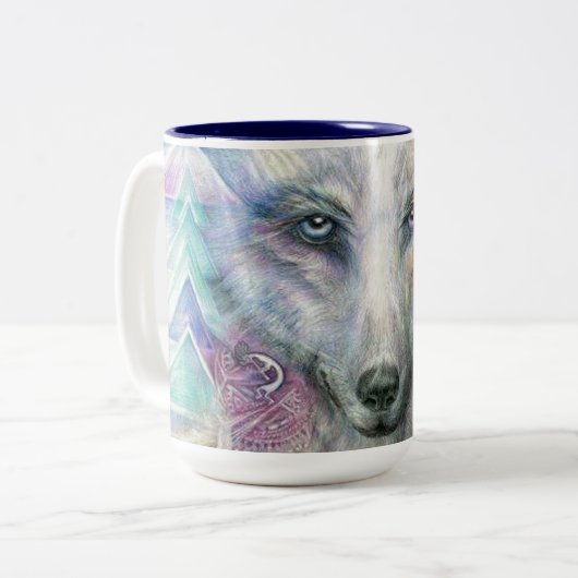 Tasse 2 Couleurs Loup (Devant gauche)