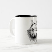 Tasse 2 Couleurs Loup (Devant gauche)