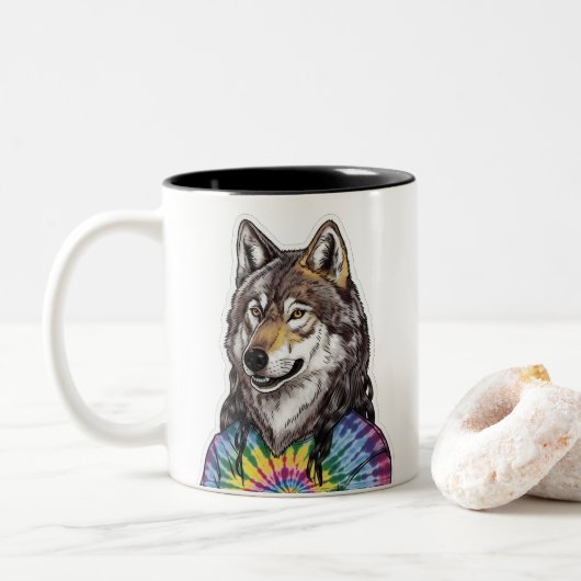 Tasse 2 Couleurs Loup de Jerry Garcia (Avec donut)