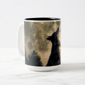 Tasse 2 Couleurs Loup d'hurlement (Devant gauche)
