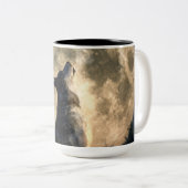 Tasse 2 Couleurs Loup d'hurlement (Devant droit)