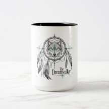 Loup Dreamwalker Attrape-rêves Art Noir et Turquoi