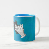 Tasse 2 Couleurs Loup en bleu (Devant droit)
