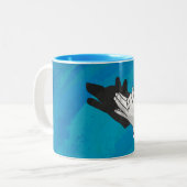 Tasse 2 Couleurs Loup en bleu (Devant gauche)