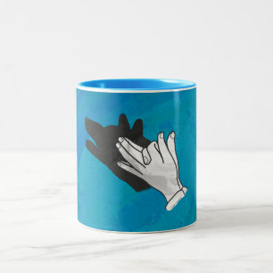 Tasse 2 Couleurs Loup en bleu