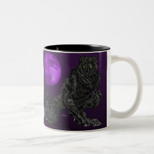 Tasse 2 Couleurs Loup-garou Anthro Noir