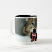Tasse 2 Couleurs Loup gris de grondement (Devant gauche)