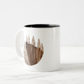 Tasse 2 Couleurs Loup-Howling En Bois Texturé (Devant gauche)