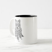 Tasse 2 Couleurs Loup inspiré avec Dreamcatcher (Devant gauche)