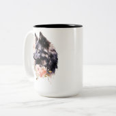Tasse 2 Couleurs Loup noir (Devant gauche)
