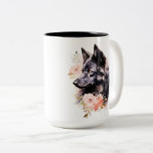 Tasse 2 Couleurs Loup noir (Devant droit)