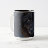 Tasse 2 Couleurs Loup noir (Devant gauche)