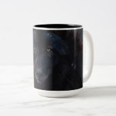 Tasse 2 Couleurs Loup noir (Devant droit)