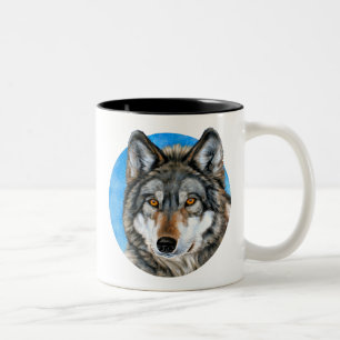 Tasse 2 Couleurs Loup peint
