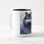 Tasse 2 Couleurs Loup solitaire (Devant gauche)