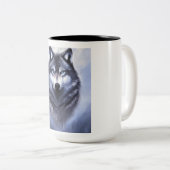 Tasse 2 Couleurs Loup solitaire (Devant droit)