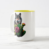 Tasse 2 Couleurs Loup trois (Devant gauche)
