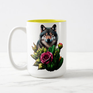 Tasse 2 Couleurs Loup trois