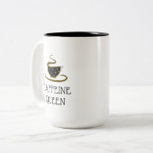 Tasse 2 Couleurs Louveur de café Queen Caffeine (Devant gauche)