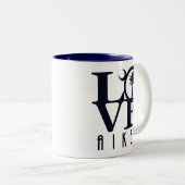Tasse 2 Couleurs LOVE Aiken Caroline du Sud 11oz (Devant droit)