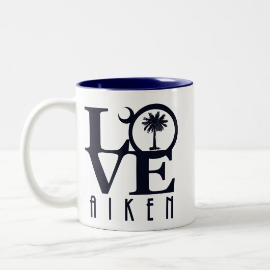 Tasse 2 Couleurs LOVE Aiken Caroline du Sud 11oz (Gauche)