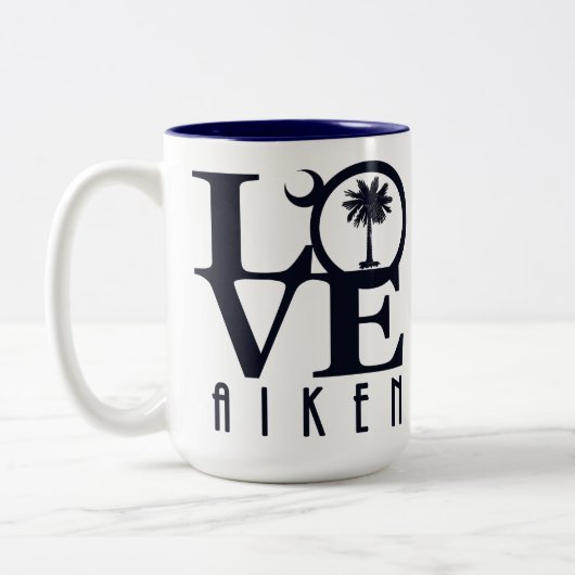 Tasse 2 Couleurs LOVE Aiken Caroline du Sud 15oz (Gauche)