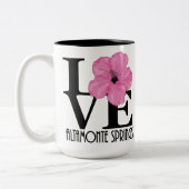 Tasse 2 Couleurs LOVE Altamonte Springs Floride Hibiscus rose 15oz (Gauche)