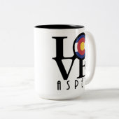 Tasse 2 Couleurs LOVE Aspen Colorado 15oz (Devant droit)