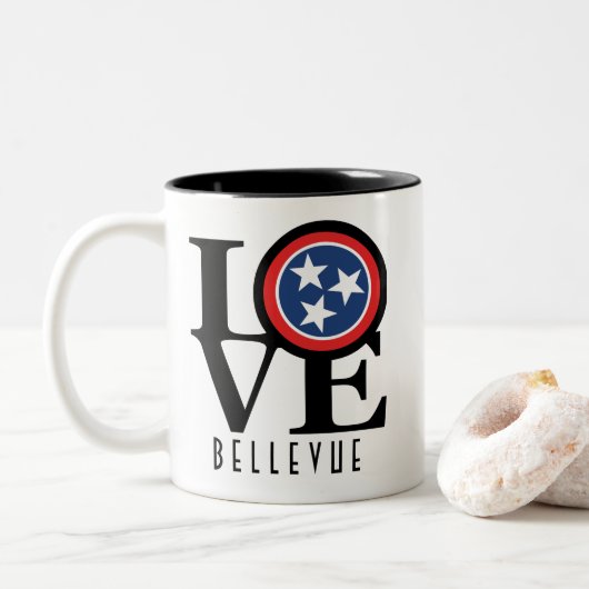 Tasse 2 Couleurs LOVE Bellevue Tennessee 11oz (Avec donut)