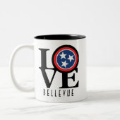 Tasse 2 Couleurs LOVE Bellevue Tennessee 11oz (Gauche)