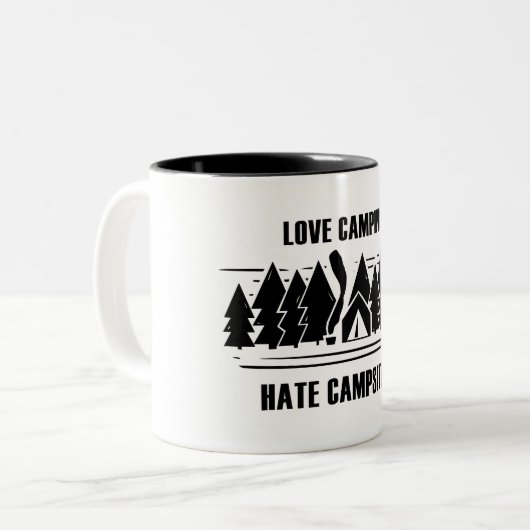 Tasse 2 Couleurs Love Camping, Campings Hate (Devant gauche)