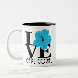 Tasse 2 Couleurs LOVE Cape Coral Hibiscus bleu 11oz