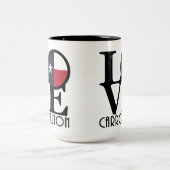 Tasse 2 Couleurs LOVE Carrollton Texas 15oz (Centre)