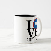Tasse 2 Couleurs LOVE Cheyenne Wyoming 11oz (Devant droit)