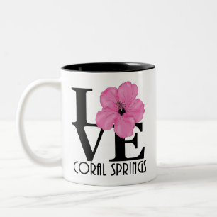 Tasse 2 Couleurs LOVE Coral Springs Hibiscus rose 11oz