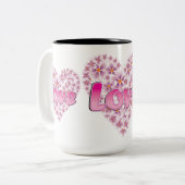 Tasse 2 Couleurs Love Daisy Coeur rose (Devant gauche)