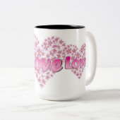 Tasse 2 Couleurs Love Daisy Coeur rose (Devant droit)