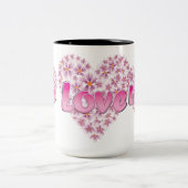 Tasse 2 Couleurs Love Daisy Coeur rose (Centre)