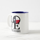Tasse 2 Couleurs LOVE Fredericksburg TX 11oz (Devant gauche)
