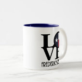 Tasse 2 Couleurs LOVE Fredericksburg TX 11oz (Devant droit)