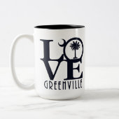 Tasse 2 Couleurs LOVE Greenville SC 15oz (Gauche)
