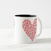 Tasse 2 Couleurs Love Heart 2012 Icône Noir et Rouge (Devant droit)