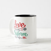 Tasse 2 Couleurs Love Is My Uniform Nurse (Devant gauche)