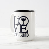 Tasse 2 Couleurs LOVE Johns Island SC 15oz (Devant gauche)