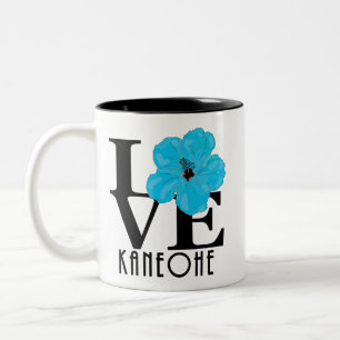 Tasse 2 Couleurs LOVE Kaneohe Hibiscus bleu 11oz